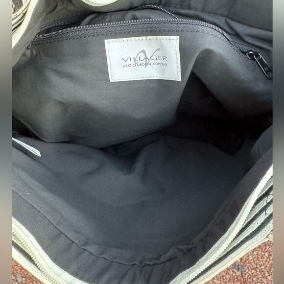 Villager by Liz Claiborne Striped Black and White Women's Tote Bag - Picture 4 of 11